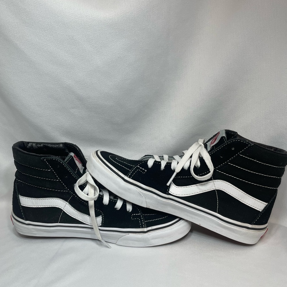 Vans Black & White Sk8-Hi Classic High-Top Sneakers M6/W7.5 - Picture 6 of 8